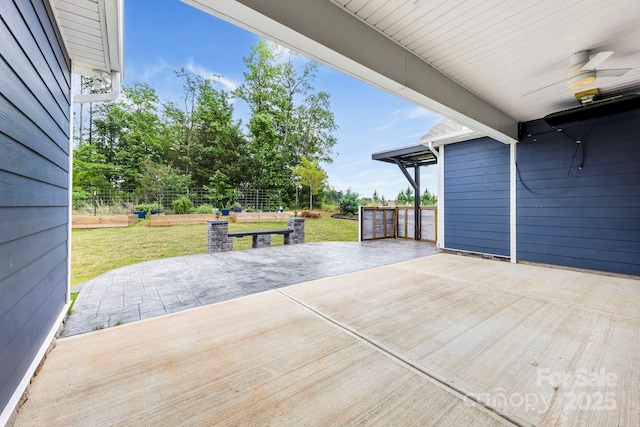 1300 Dali Blvd, Mount Holly, NC 28120 - view of patio / terrace featuring ceiling fan