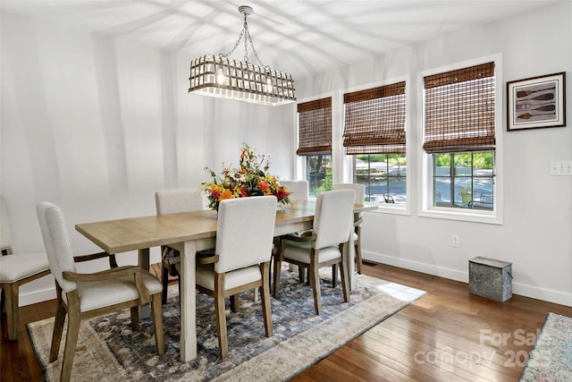 1181 Forest Lake Heights Dr, Nebo, NC 28761 - dining space with hardwood / wood-style flooring and a chandelier