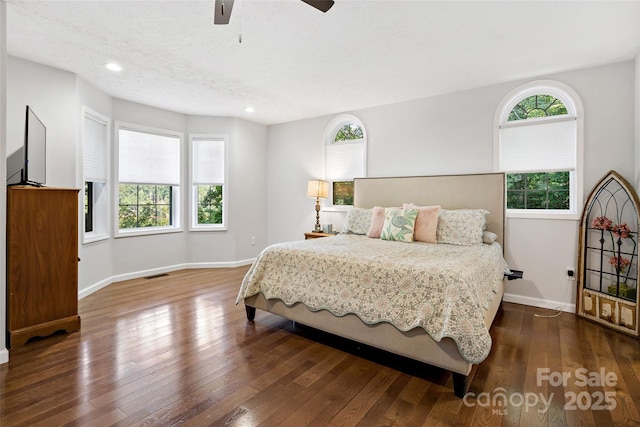 1181 Forest Lake Heights Dr, Nebo, NC 28761 - bedroom featuring wood-type flooring, recessed lighting, and ceiling fan