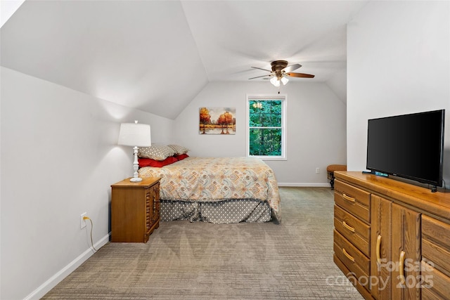 1181 Forest Lake Heights Dr, Nebo, NC 28761 - bedroom featuring carpet, vaulted ceiling, and ceiling fan