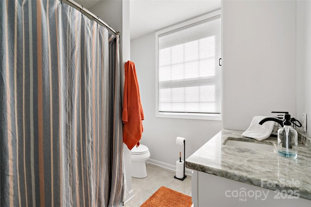 1181 Forest Lake Heights Dr, Nebo, NC 28761 - full bath with vanity, tile patterned floors, and a shower with curtain