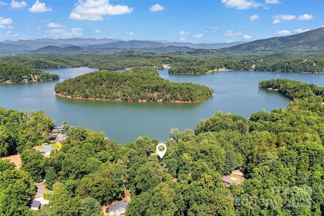 1181 Forest Lake Heights Dr, Nebo, NC 28761 - aerial view of a water and mountain view and a heavily wooded area