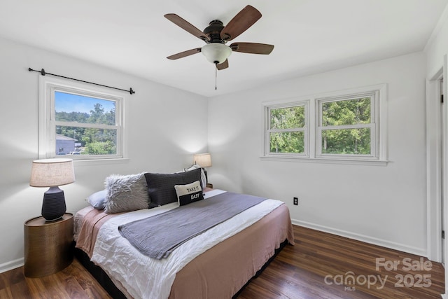 100 Nimitz Dr, Brevard, NC 28712 - bedroom with multiple windows, wood finished floors, and a ceiling fan