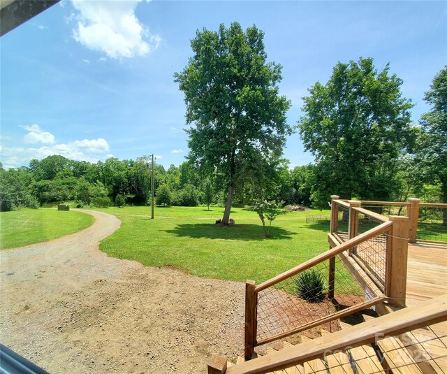 221 John C Logan Rd, Rutherfordton, NC 28139 - view of green lawn featuring view of scattered trees and a deck