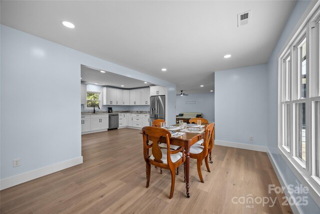 221 John C Logan Rd, Rutherfordton, NC 28139 - dining space featuring light wood-type flooring and recessed lighting