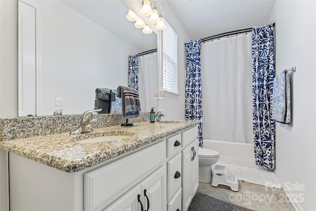 9547 Horsebit Ln, Concord, NC 28027 - full bath with vanity, shower / tub combo, and tile patterned floors