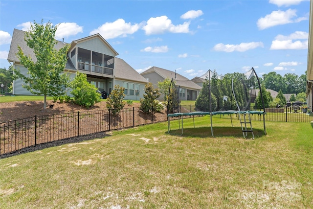 9547 Horsebit Ln, Concord, NC 28027 - view of yard with a trampoline and a sunroom