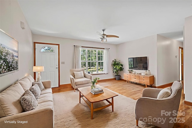 55 Wyatt St, Asheville, NC 28803 - living area with wood finished floors and ceiling fan