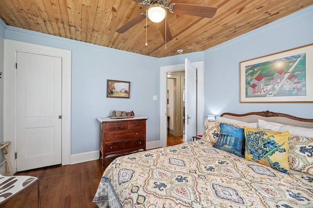 576 Washington Ave NW, Valdese, NC 28690 - bedroom featuring wooden ceiling, wood finished floors, and ceiling fan