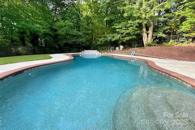 6309 Chamar Cir, Kannapolis, NC 28081 - view of swimming pool with a fenced backyard and view of scattered trees