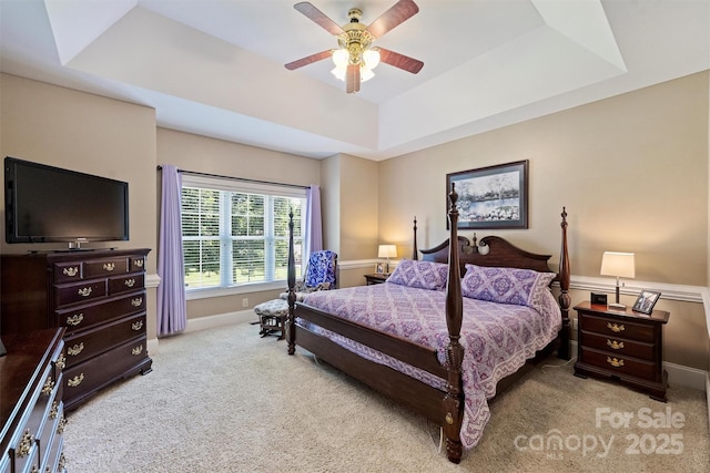 6309 Chamar Cir, Kannapolis, NC 28081 - carpeted bedroom featuring a raised ceiling and a ceiling fan