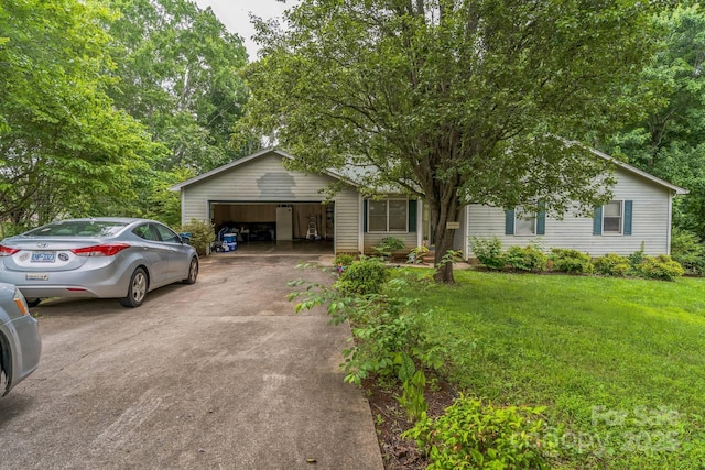 1713 Poe Cir, Hickory, NC 28601 - single story home with a front yard, concrete driveway, and a garage
