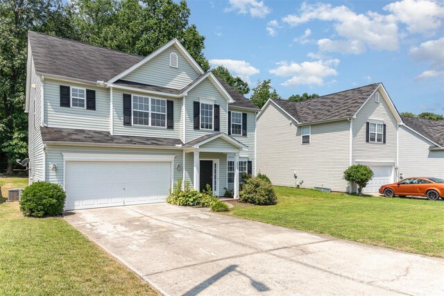 5233 Halverson Ct, Kannapolis, NC 28083 - traditional-style house featuring an attached garage, concrete driveway, a front lawn, and a shingled roof