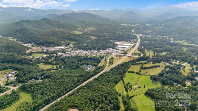 435 Pauline Ave, Franklin, NC 28734 - aerial overview of property's location with a mountainous background