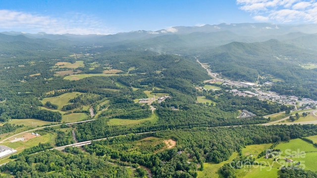 435 Pauline Ave, Franklin, NC 28734 - aerial overview of property's location featuring a mountainous background
