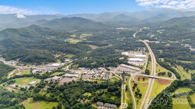 435 Pauline Ave, Franklin, NC 28734 - aerial view of property and surrounding area featuring a mountainous background