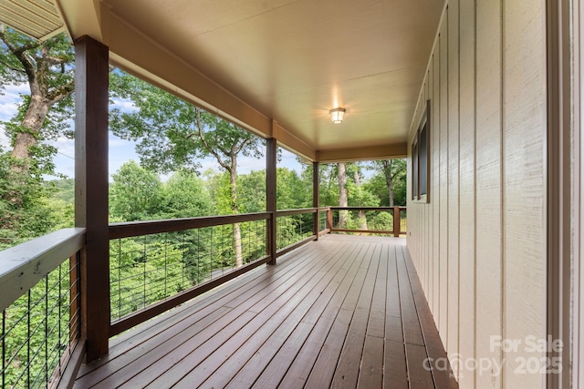 435 Pauline Ave, Franklin, NC 28734 - wooden terrace with view of scattered trees