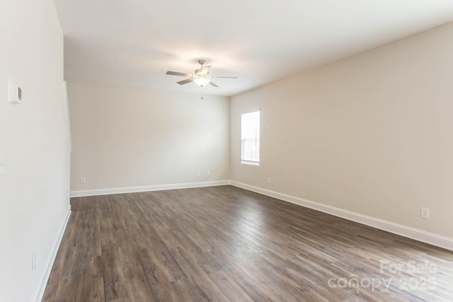 116 Kennford Trl, Troutman, NC 28166 - empty room with ceiling fan and dark wood finished floors