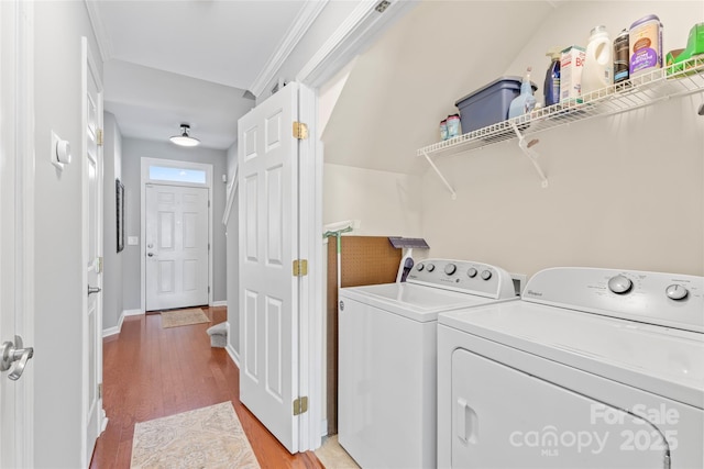 4103 Christine Ln Unit E, Waxhaw, NC 28173 - laundry room with washer and clothes dryer and light wood-style flooring