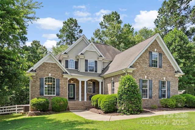 2074 Brandt Rd, York, SC 29745 - view of front of property with brick siding, roof with shingles, and a porch