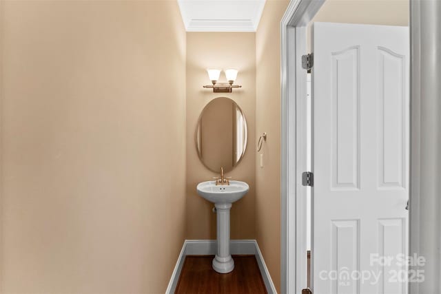 2074 Brandt Rd, York, SC 29745 - bathroom with wood finished floors and ornamental molding