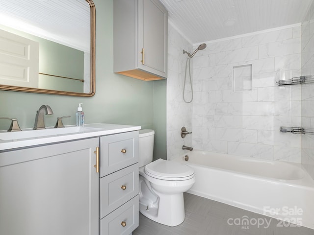 110 College St, Marshville, NC 28103 - bathroom with shower / bathtub combination, vanity, and tile patterned floors