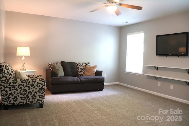 3092 S Legacy Park Blvd, Fort Mill, SC 29707 - carpeted living area with a ceiling fan and baseboards