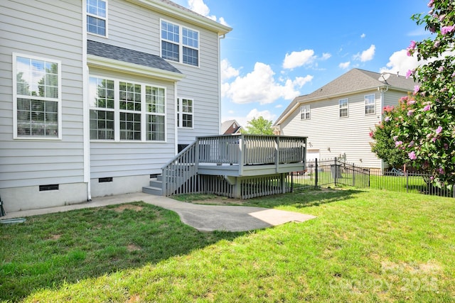 7737 Pleasant Valley Dr, Harrisburg, NC 28075 - back of house featuring crawl space and a deck