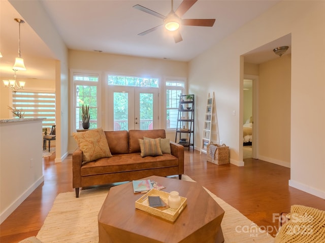 29 Kaylor Dr, Arden, NC 28704 - living area featuring light wood finished floors, ceiling fan, and french doors