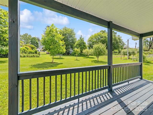 101 Meadowbrook Dr, Franklin, NC 28734 - wooden deck featuring a lawn