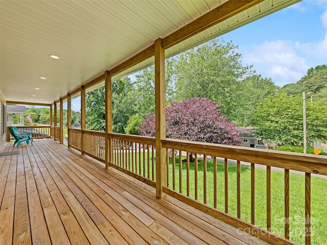 101 Meadowbrook Dr, Franklin, NC 28734 - deck featuring a lawn