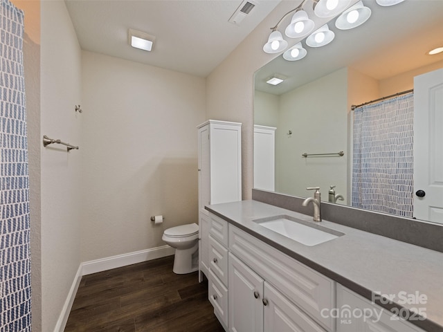 101 Meadowbrook Dr, Franklin, NC 28734 - bathroom featuring vanity, wood finished floors, and curtained shower