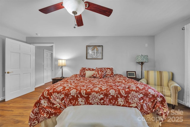 5158 Jenkins Rd, Morganton, NC 28655 - bedroom with wood finished floors and ceiling fan