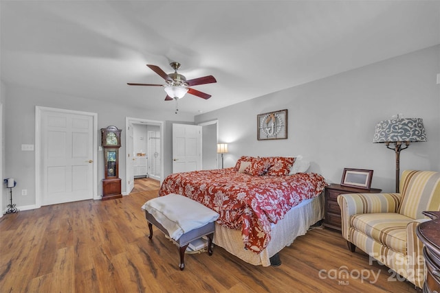 5158 Jenkins Rd, Morganton, NC 28655 - bedroom featuring wood finished floors and a ceiling fan