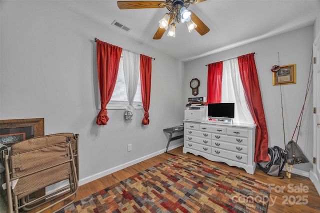 5158 Jenkins Rd, Morganton, NC 28655 - living area with wood finished floors and ceiling fan