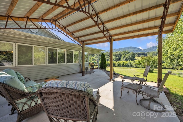 5158 Jenkins Rd, Morganton, NC 28655 - view of patio / terrace with a mountain view and outdoor lounge area