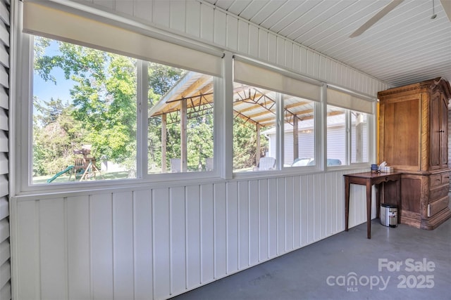 5158 Jenkins Rd, Morganton, NC 28655 - unfurnished sunroom featuring ceiling fan