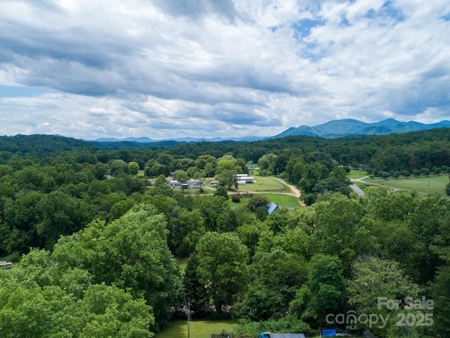 69 Katydid Dr, Marion, NC 28752 - aerial view of a heavily wooded area and a mountainous background