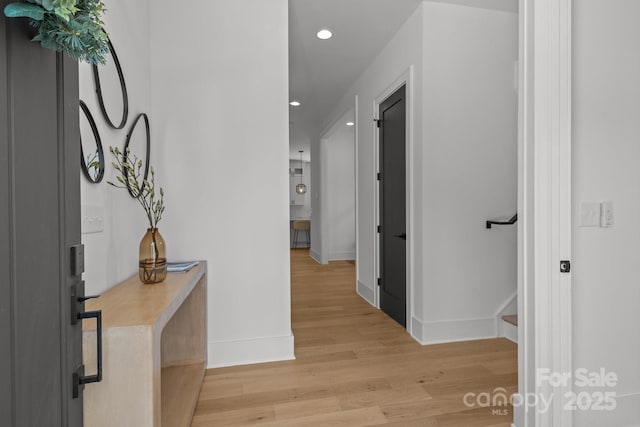 3937 Plainview Rd, Charlotte, NC 28208 - corridor with light wood-style flooring and recessed lighting