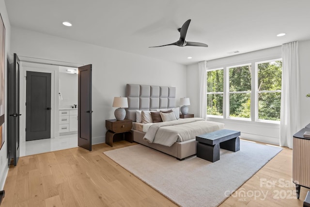 3937 Plainview Rd, Charlotte, NC 28208 - bedroom featuring light wood finished floors, recessed lighting, and ceiling fan