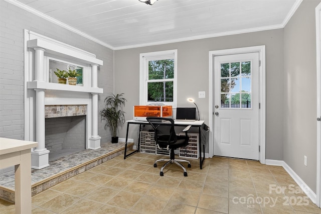 3127 N Center St, Hickory, NC 28601 - tiled office space featuring plenty of natural light and crown molding
