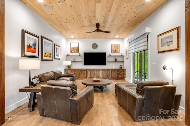 1416 E Clubhouse Rd Unit 73, Sylva, NC 28779 - living area with wooden ceiling, light wood-style flooring, recessed lighting, and a ceiling fan
