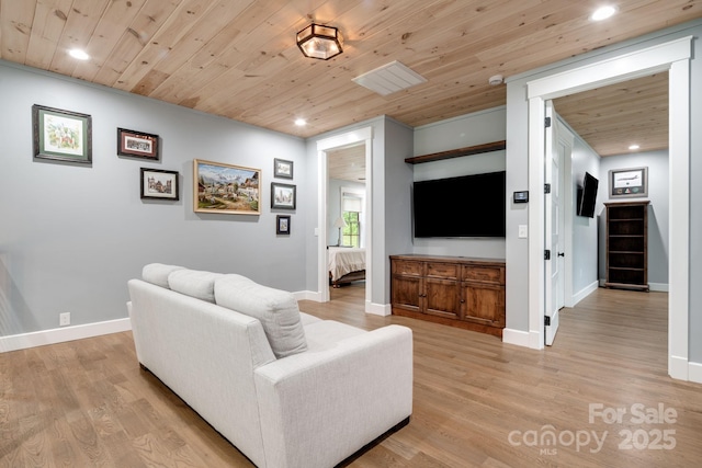 1416 E Clubhouse Rd Unit 73, Sylva, NC 28779 - living area with wooden ceiling, recessed lighting, and light wood-type flooring