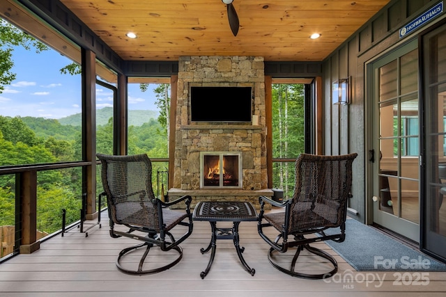 1416 E Clubhouse Rd Unit 73, Sylva, NC 28779 - deck with a fireplace