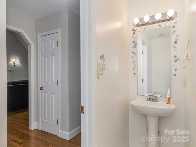 30 Collenwood Rd, Arden, NC 28704 - bathroom with wood finished floors and baseboards