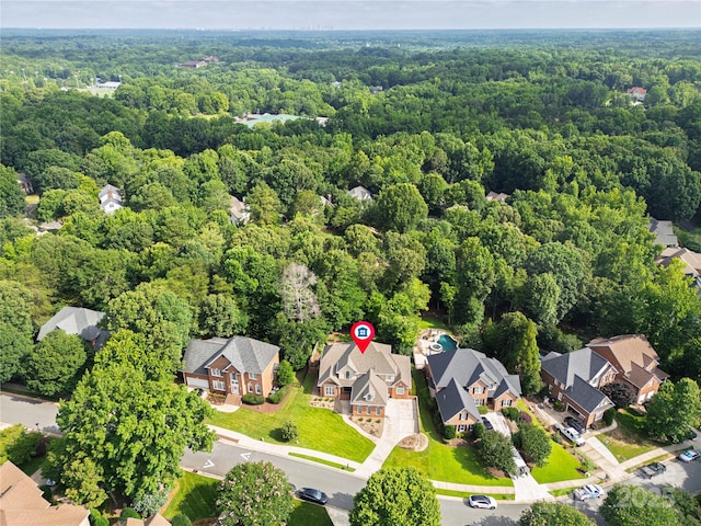 10405 Lady Grace Ln, Charlotte, NC 28270 - aerial view of residential area featuring a heavily wooded area