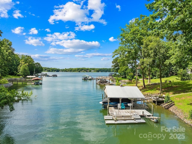698 Normandy Rd, Mooresville, NC 28117 - dock area featuring a water view and boat lift