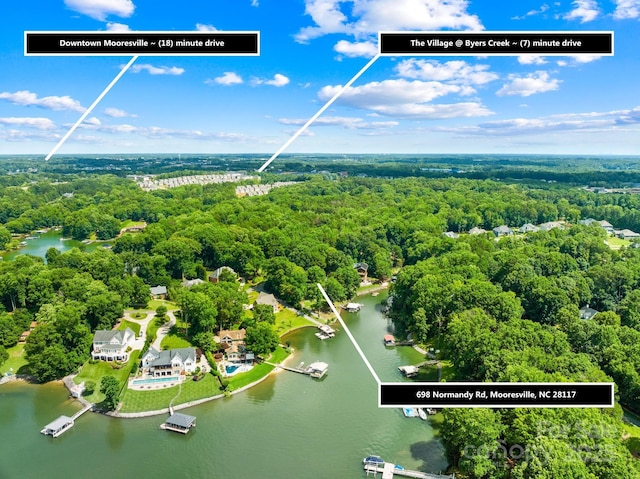 698 Normandy Rd, Mooresville, NC 28117 - aerial view of a large body of water