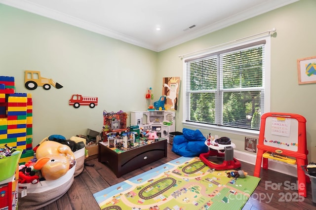 101 Cross Current Ln, Belmont, NC 28012 - rec room featuring hardwood / wood-style flooring and crown molding