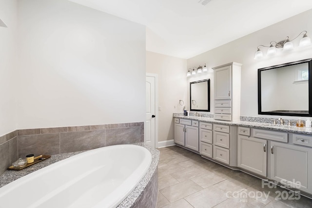 101 Cross Current Ln, Belmont, NC 28012 - full bathroom featuring double vanity and a garden tub
